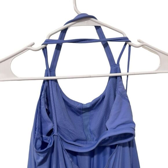 Lululemon Pleated Sleeveless Halter Neck Flow and Go Active Tank Top Blue Size 8 - Picture 4 of 8